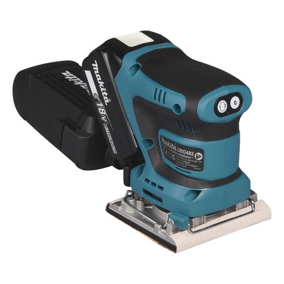 Ponceuse orbitale Makita DBO482RTJ - 18V, frein électrique, collecte de poussière, poignée ergonomique