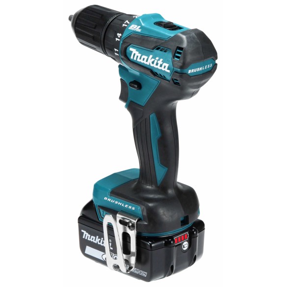 Perceuse visseuse Makita DDF483RFE - 18V, moteur sans balais, 2 vitesses, lumière LED