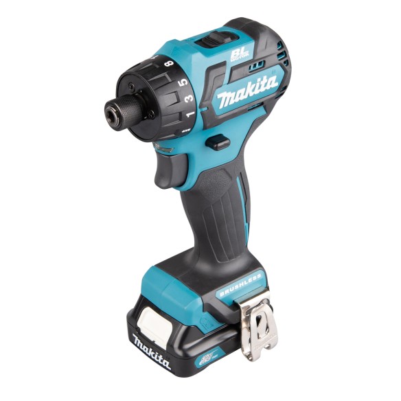 Perceuse Visseuse 12V Makita DF032DSAE - Moteur sans balais, 35 Nm, lumière LED, 2 batteries 2,0Ah