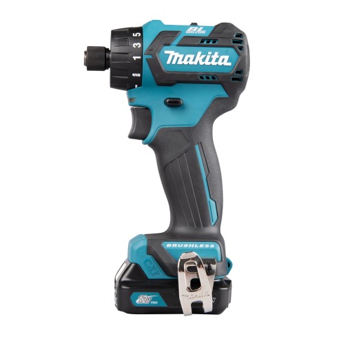 Perceuse Visseuse 12V Makita DF032DSAE - Moteur sans balais, 35 Nm, lumière LED, 2 batteries 2,0Ah
