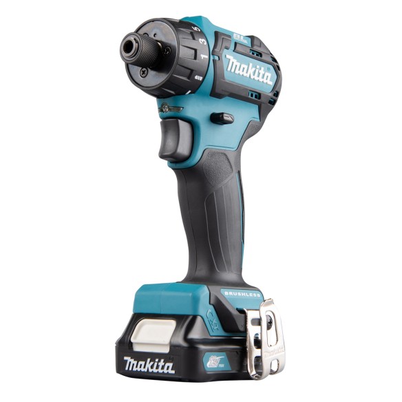 Perceuse Visseuse 12V Makita DF032DSAE - Moteur sans balais, 35 Nm, lumière LED, 2 batteries 2,0Ah