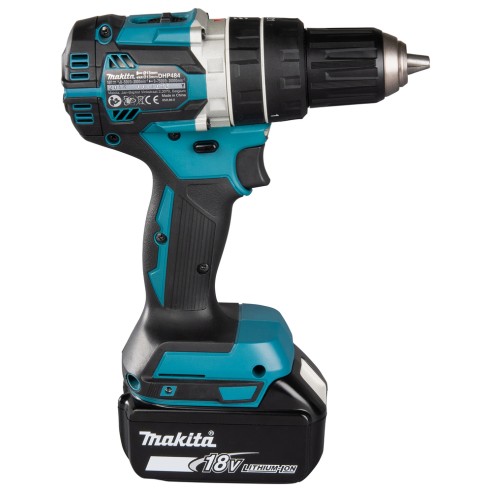 Perceuse combinée Makita DHP484RTJ - 18V, 54 Nm, moteur sans balais, 2 vitesses, lumière LED