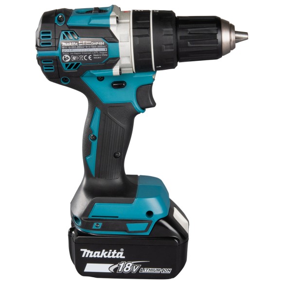 Perceuse combinée Makita DHP484RTJ - 18V, 54 Nm, moteur sans balais, 2 vitesses, lumière LED