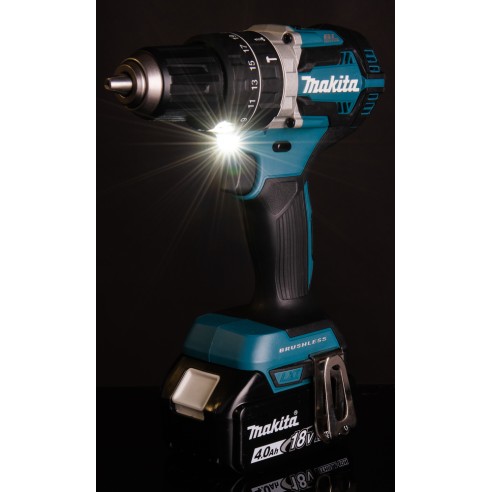 Perceuse combinée Makita DHP484RTJ - 18V, 54 Nm, moteur sans balais, 2 vitesses, lumière LED