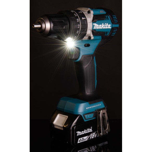 Perceuse combinée Makita DHP484RTJ - 18V, 54 Nm, moteur sans balais, 2 vitesses, lumière LED