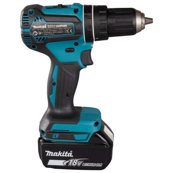 Perceuse combinée Makita DHP485RTJ - 18V, 50 Nm, moteur sans balais, 2 batteries de 5,0Ah