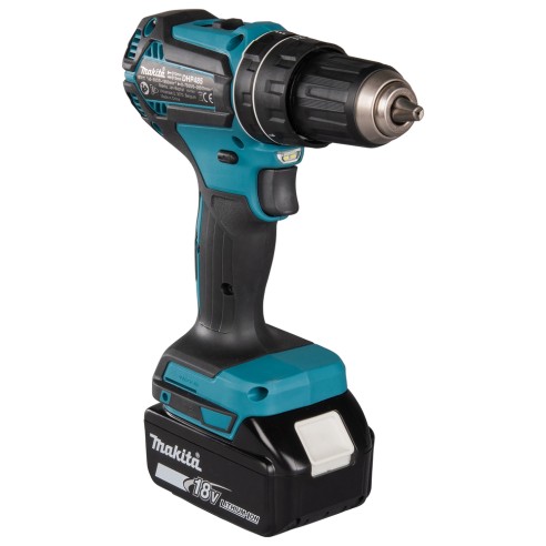 Perceuse combinée Makita DHP485RTJ - 18V, 50 Nm, moteur sans balais, 2 batteries de 5,0Ah