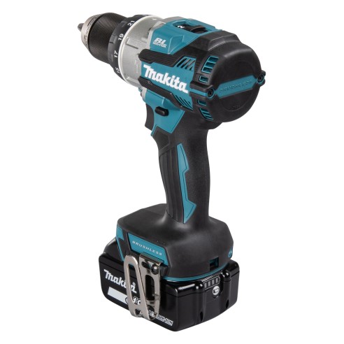 Perceuse Makita DHP489RTJ avec percussion - Moteurs sans balais - Avec deux batteries 18V 5.0Ah - Lumière LED