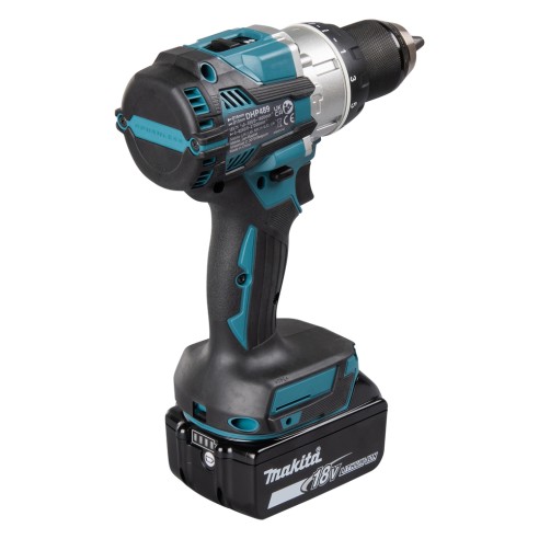 Perceuse Makita DHP489RTJ avec percussion - Moteurs sans balais - Avec deux batteries 18V 5.0Ah - Lumière LED