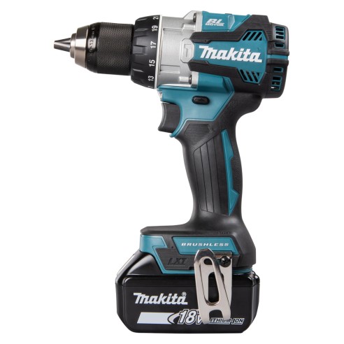 Perceuse Makita DHP489RTJ avec percussion - Moteurs sans balais - Avec deux batteries 18V 5.0Ah - Lumière LED