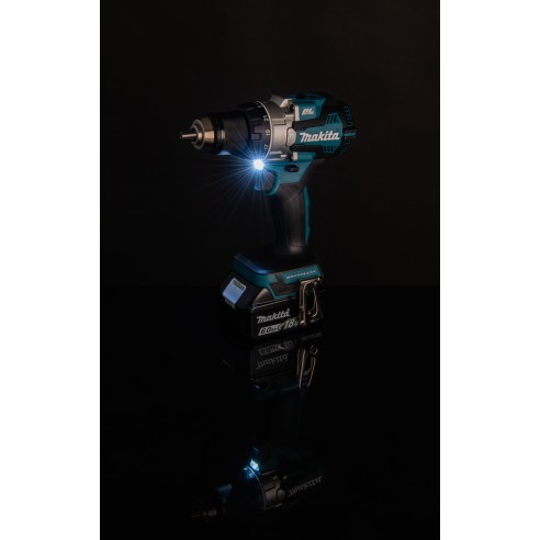 Perceuse Makita DHP489RTJ avec percussion - Moteurs sans balais - Avec deux batteries 18V 5.0Ah - Lumière LED