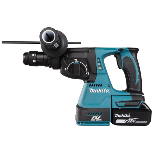 Marteau léger Makita DHR243RTJ - 18V, 2,0 J, 24 mm dans le béton, moteur sans balais