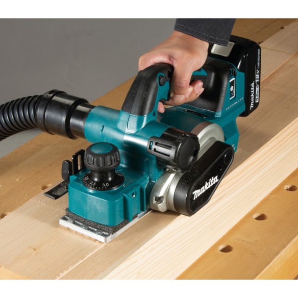 Rabot électrique Makita DKP181RTJ - 18V, 82 mm, moteur BL sans balais, système AWS