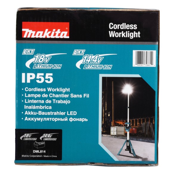 Trépied d'éclairage Makita DML814 - 12 LEDs hauteur réglable, 3000 lumens, IP55