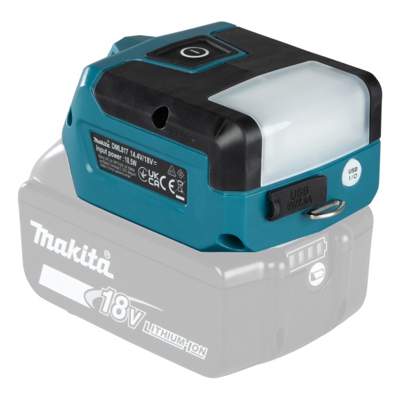 Lampe de travail à batterie Makita DML817 - 14,4V/18V - 3 modes d'éclairage, port USB