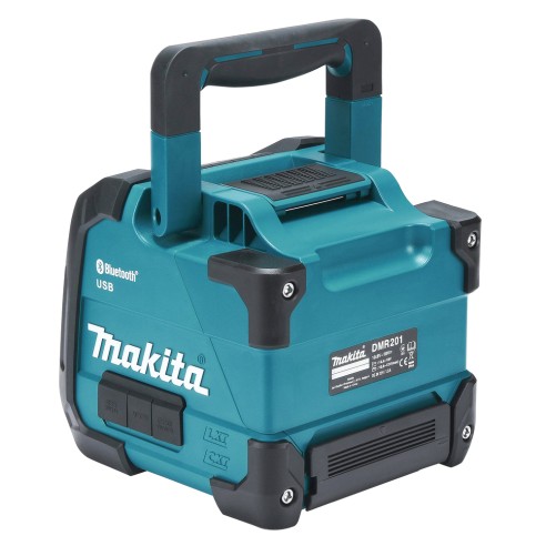 Haut-parleur Bluetooth Makita DMR201 - 12Vmax/18V, IP64, connexion AUX et USB, idéal pour le travail et les loisirs