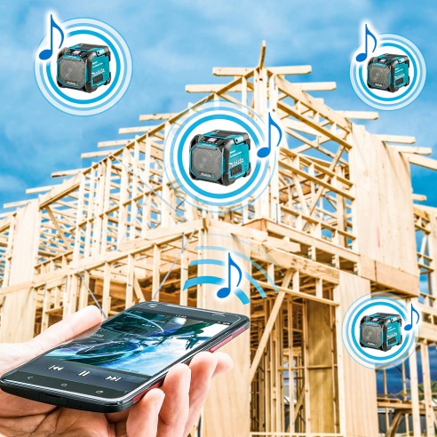 Enceinte Bluetooth Makita DMR203 - IP65, 12Vmax/18V, 35 heures d'autonomie, charge USB