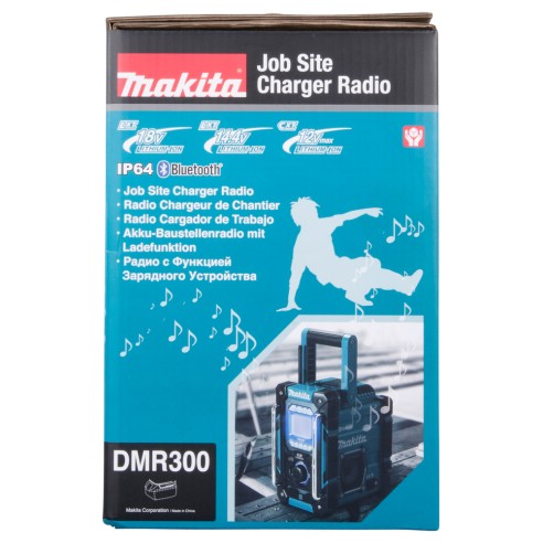 Radio de travail Makita DMR300 - Bluetooth, IP64, chargeur CXT/LXT 12Vmax-18V
