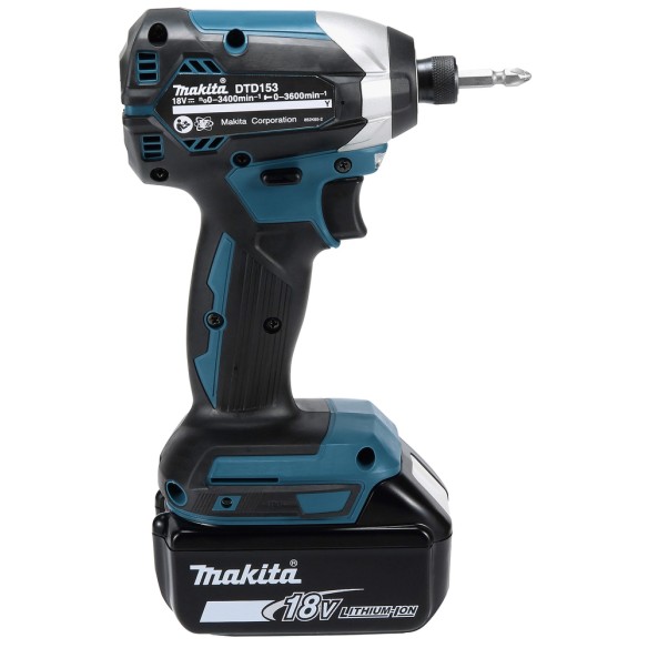 Visseuse à chocs Makita DTD153RTJ - 18V, 170 Nm, moteur sans balais, 2 batteries 5,0Ah