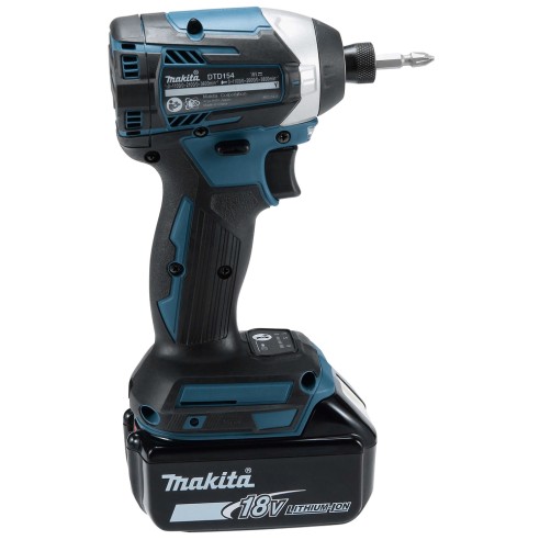 Visseuse à chocs Makita DTD154RTJ - 18V, 175 Nm, 3 réglages de puissance, moteur sans balais