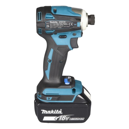 Visseuse à chocs Makita DTD172RTJ - 18V, 180 Nm, moteur sans balais, 2 batteries de 5Ah