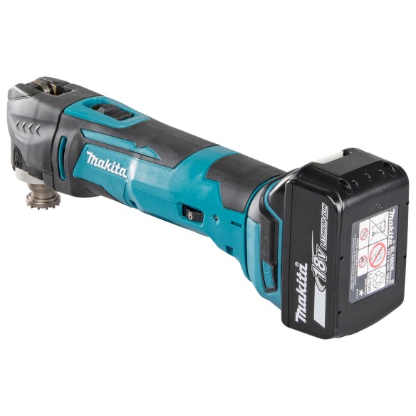 Outil oscillant Makita DTM51RMEX1 - 18V LXT, vitesse variable 6000-20000 tr/min, comprend 2 batteries