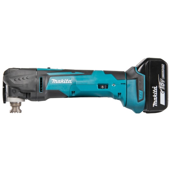 Outil oscillant Makita DTM51RMEX1 - 18V LXT, vitesse variable 6000-20000 tr/min, comprend 2 batteries