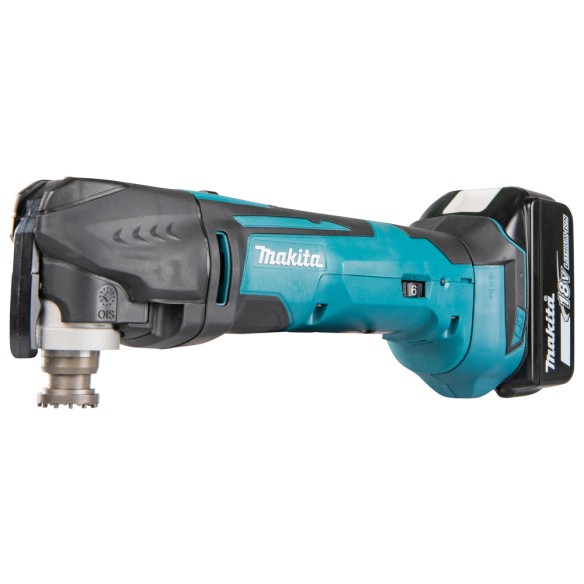 Outil oscillant Makita DTM51RMEX1 - 18V LXT, vitesse variable 6000-20000 tr/min, comprend 2 batteries