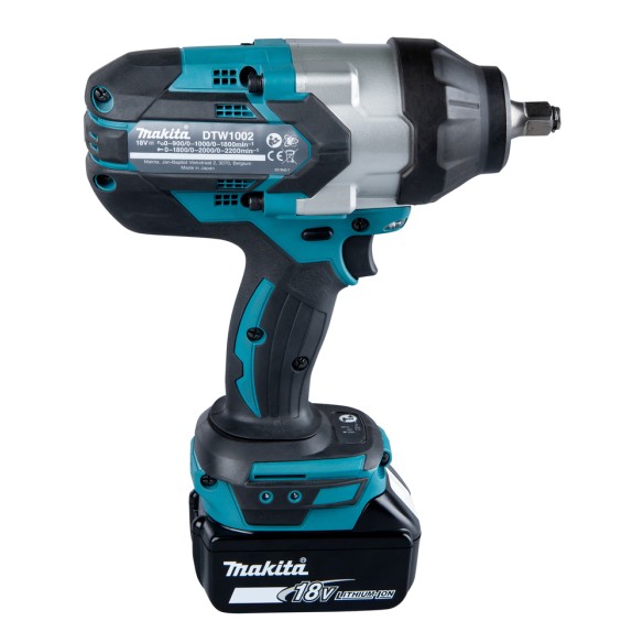 Clé à chocs Makita DTW1002RTJ - 18V, 1200 Nm, moteur sans balais, 2 batteries 5Ah