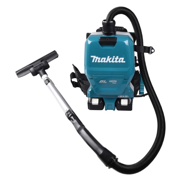 Aspirateur à dos Makita DVC261Z - 36V (18V x2) - Moteur sans balais, filtre HEPA - Sans batterie ni chargeur ni Coffret