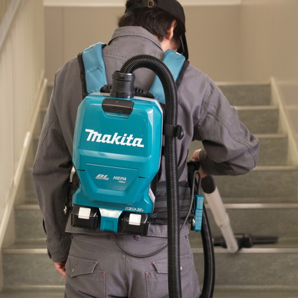 Aspirateur à dos Makita DVC261Z - 36V (18V x2) - Moteur sans balais, filtre HEPA - Sans batterie ni chargeur ni Coffret