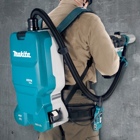 Aspirateur à dos Makita DVC665Z - 36V (18V x2) - 2 vitesses - Filtre HEPA - 6 L - Sans batterie ni chargeur ni Coffret