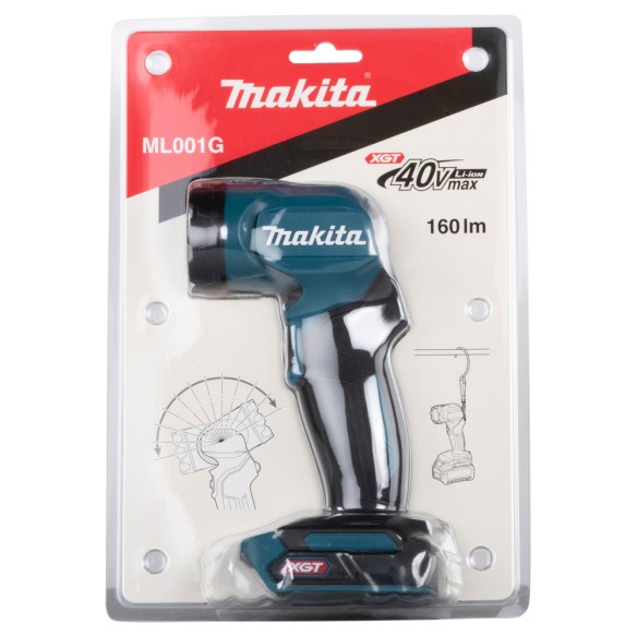 Lampe LED Makita ML001G 40V - 160 lumens, 55h d'autonomie, design compact et léger