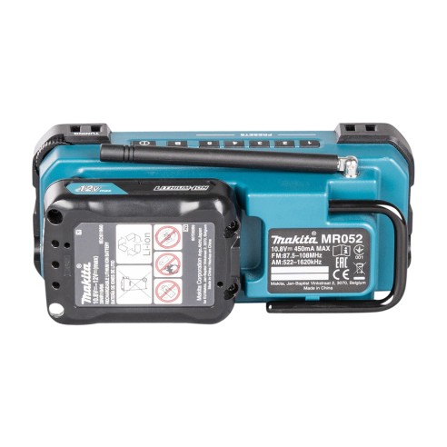 Radio portable Makita MR052 - 12Vmax - Design léger et résistant - Son stéréo 2W