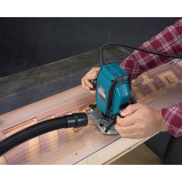 Défonceuse - Affleureuse Makita RP0900 - 900 W, compacte et légère pour le bois, pince 6/8 mm