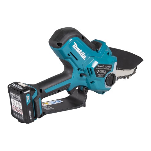 Scie d'élagage Makita UC100DWA 12V - Compacte et légère, frein électrique, 8,0 m/s