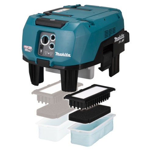 Aspirateur Makita VC006GMZ01 - 40Vmax x2 - 40L poussière sèche, 30L liquides, filtre M HEPA, autonettoyant - Sans batteries ni c