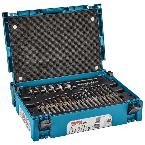 Coffret d'accessoires Makita B-69478 – 65 pièces pour percer et fixer dans le métal, le bois et le béton