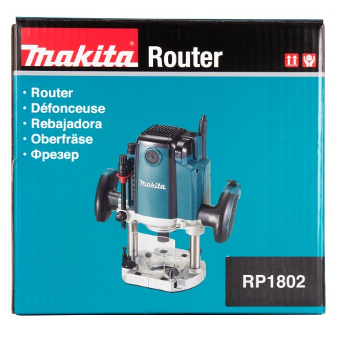Défonceuse Makita RP1802 - 1850 W, réglage de profondeur, démarrage en douceur