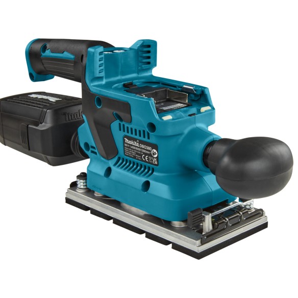Ponceuse orbitale Makita DBO380Z - 18V, moteur sans balais, collecte de poussière intégrée - Sans batterie ni chargeur ni Coffre
