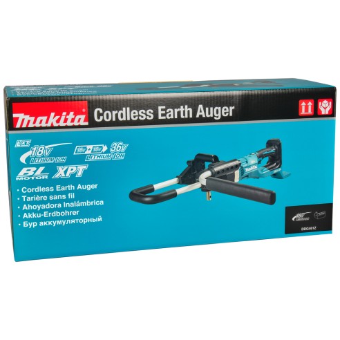 Tarière Makita DDG461Z - 36V (18V x2) - Moteur sans balais, 2 vitesses, 136 Nm - Sans batterie ni chargeur