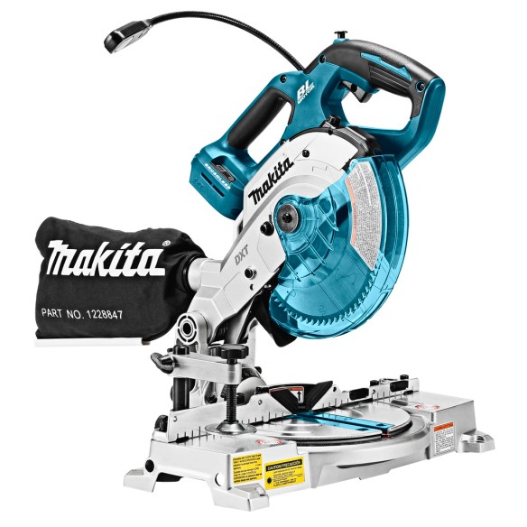 Scie à onglets sans-fil Makita DLS600Z - 18V, 165 mm, moteur sans balais, lumière de travail intégrée - Sans batterie ni chargeu