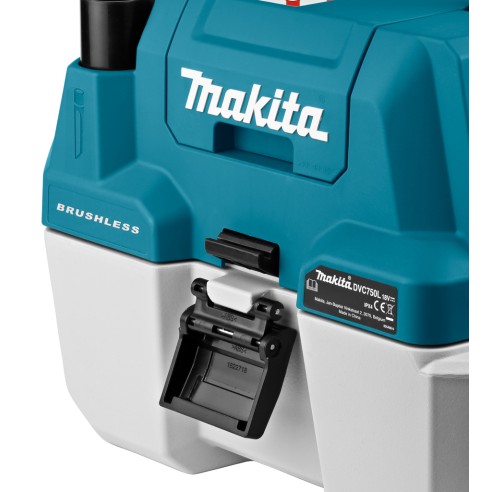 Aspirateur portable Makita DVC750LZ - 18V, réservoir 7,5L, moteur sans balais, filtre HEPA - Sans batterie ni chargeur