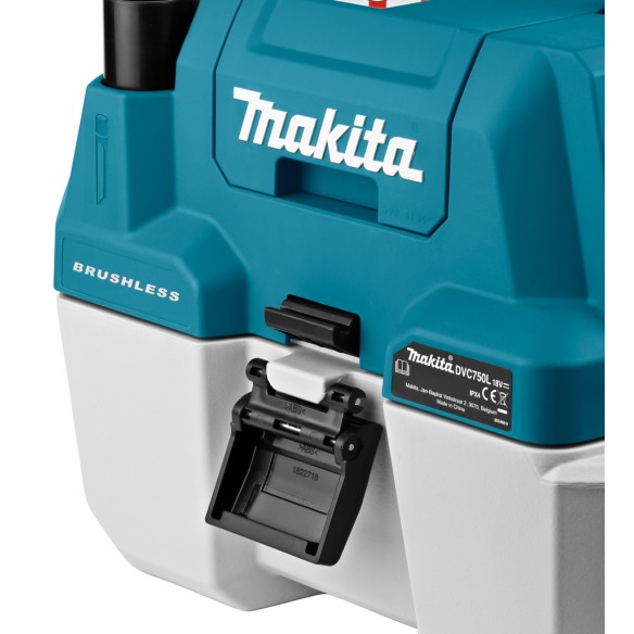 Aspirateur portable Makita DVC750LZ - 18V, réservoir 7,5L, moteur sans balais, filtre HEPA - Sans batterie ni chargeur