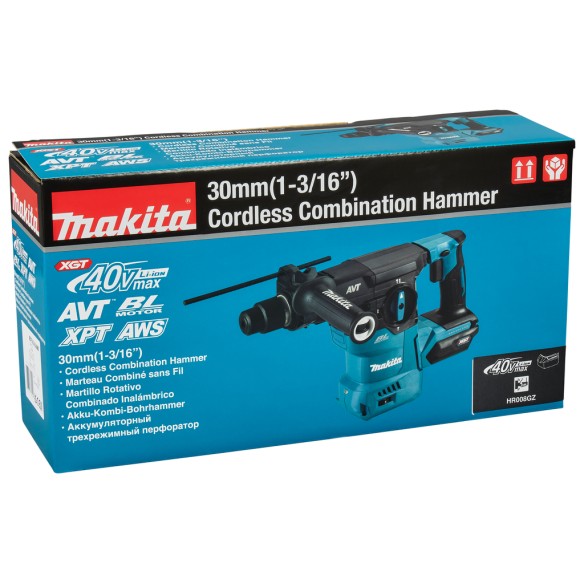 Marteau léger Makita HR008GZ - 40Vmax, 3,9 J, anti-vibration, SDS-PLUS - Corps seul (Sans batterie ni chargeur ni Coffret)