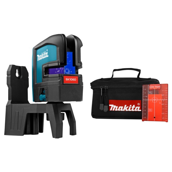 Niveau laser en croix Makita SK106DZ - 12Vmax, laser rouge, 25 m et autonomie de 40 h - Sans batterie ni chargeur ni Coffret