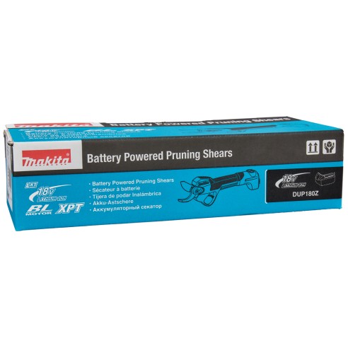 Sécateur Makita DUP180Z - 18V, moteur sans balais, coupe des branches jusqu'à 30 mm - Sans batterie ni chargeur ni Coffret