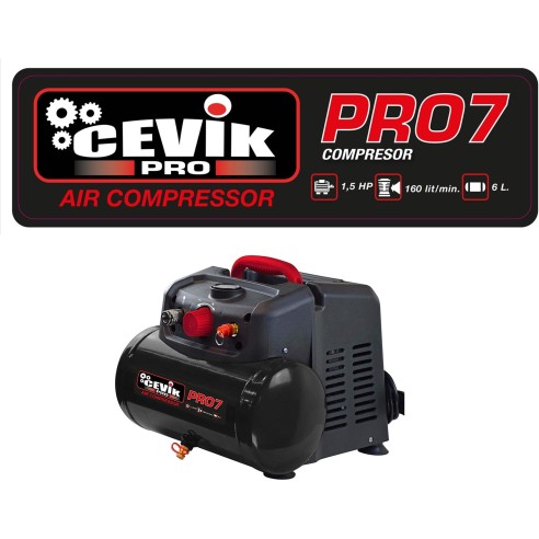 COMPRESSEUR 6L 1,5HP S/A CEVIK PRO CA-PRO7N