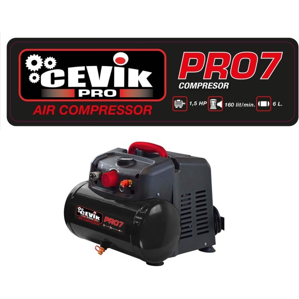 COMPRESSEUR 6L 1,5HP S/A CEVIK PRO CA-PRO7N