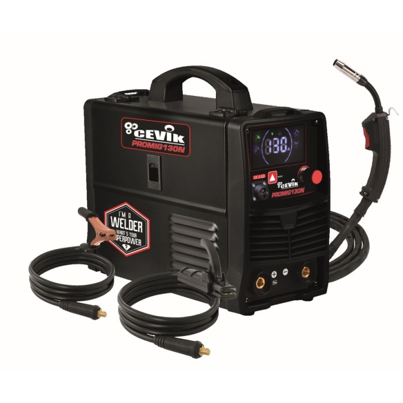 SOUDEUR INVERTER CEVIK PRO 3EN1 FIL S/GAS-TIG-MMA 130 AMPÈRES CE-PROMIG130N